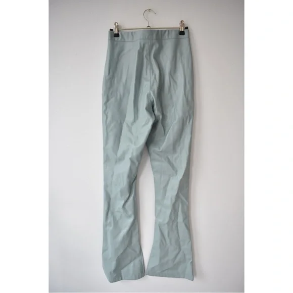 Topshop Faux Leather Flared Pants with Split Hem - Picture 6 of 9